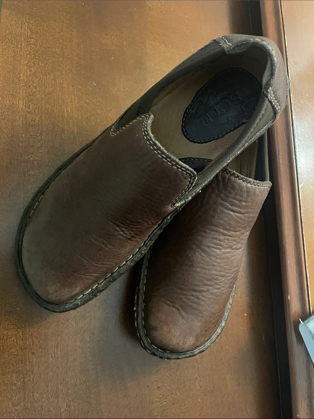 Born Women's Brown Leather Slip-On Loafers